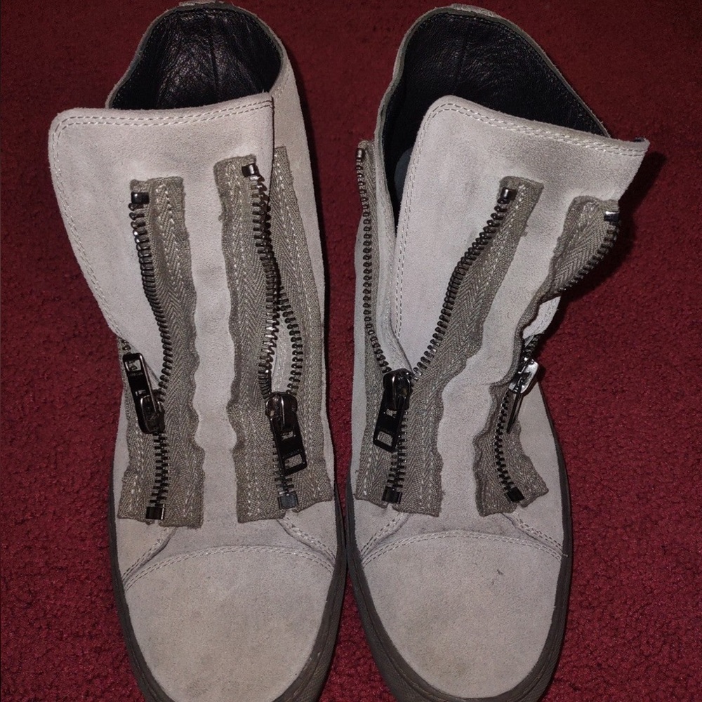 Allsaints Nordstrom Equip designer double zippered hight tops suedes